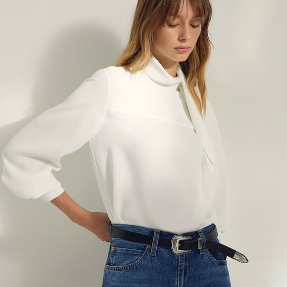 Aritzia Long-Sleeve Tie-Neck Blouse - Picture 5 of 8